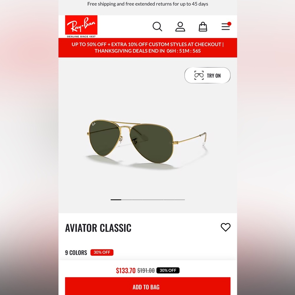 Ray-Ban Gold Frame Aviator Sunglasses with Black Case $ - Picture 2 of 7